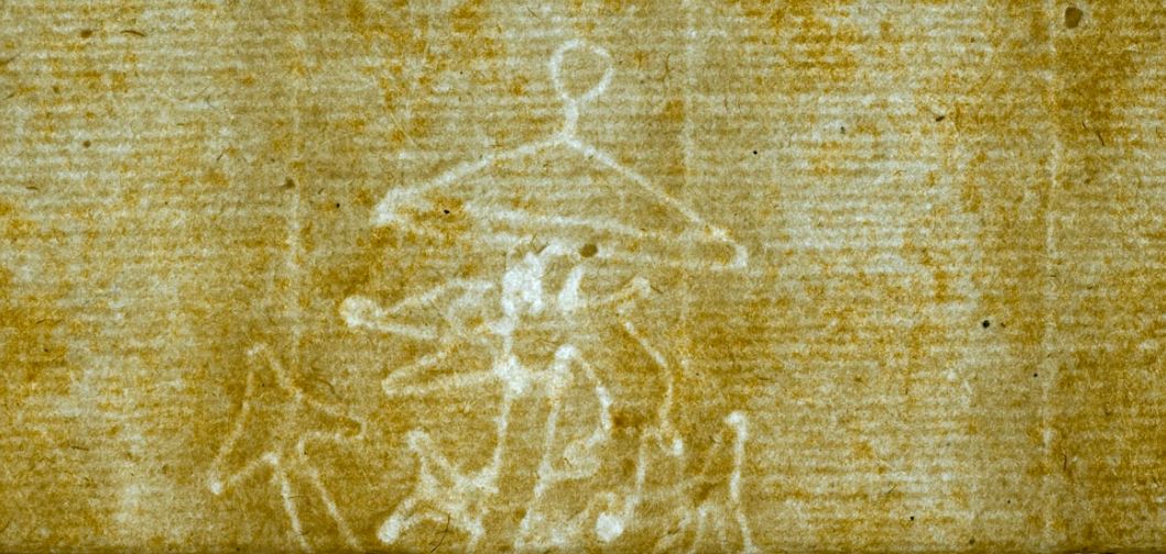 Filigrane visible dans une feuille de papier ancien